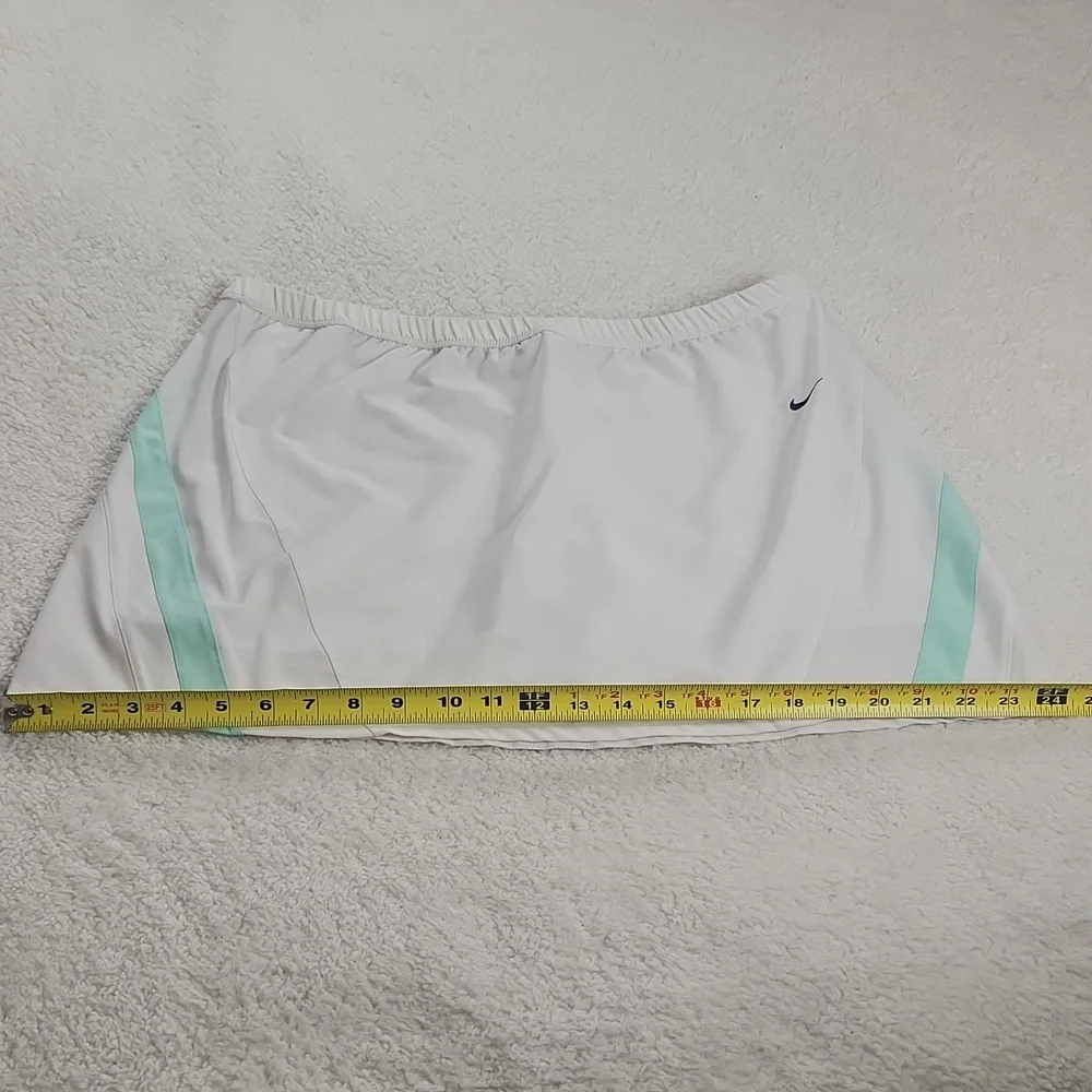 Nike White Skort with Mint Green Aqua Accents - Picture 3 of 10